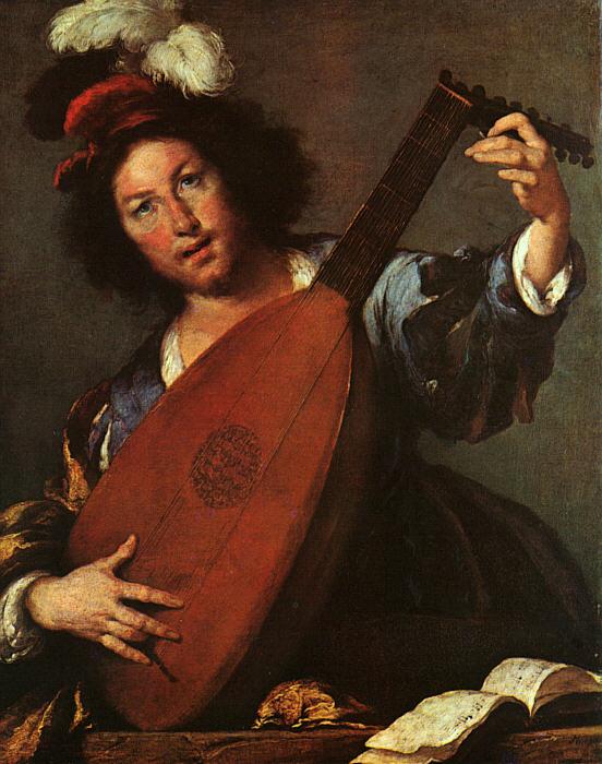 Bernardo Strozzi Lute Player oil painting picture